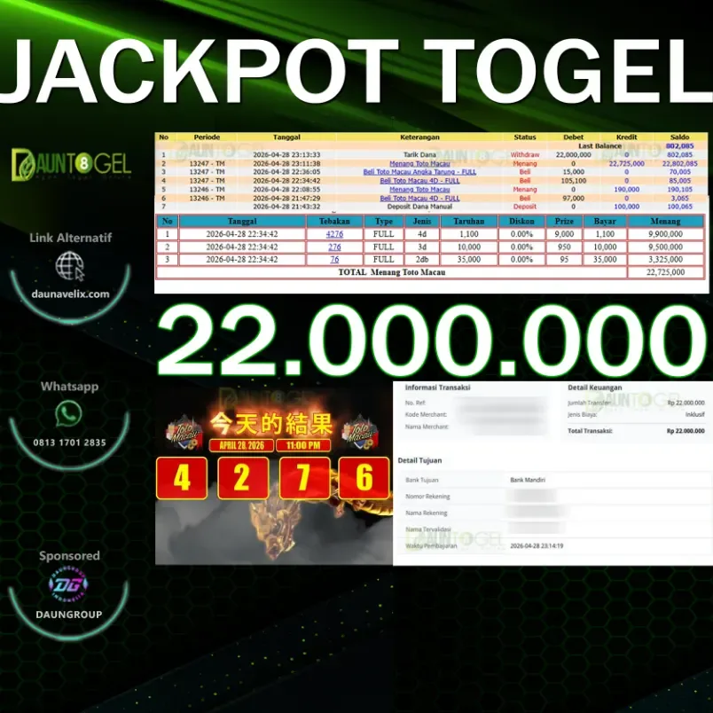 JACKPOT TOTO MACAU